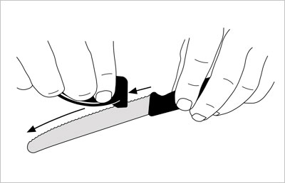 Ostrzenie noża z ostrzem profilowanym z ząbkami